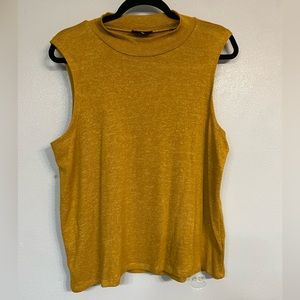 Mustard yellow sleeveless blouse